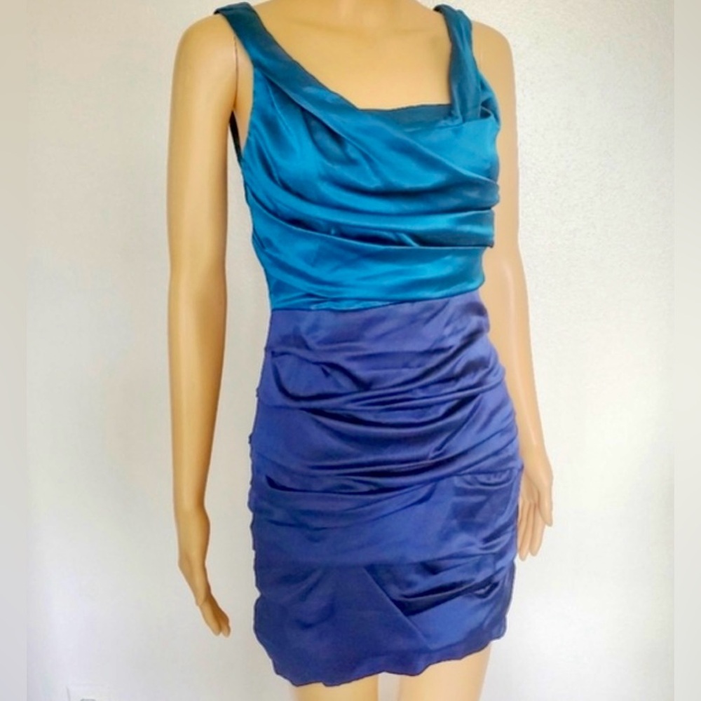 NWOT Express Teal and Navy Mini Dress
